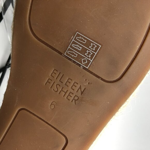 Eileen Fisher Womens Black Lace Leather Suede Espadrille Sandals Size 6 - Picture 6 of 6